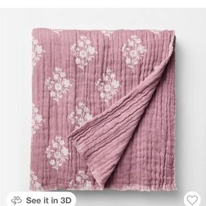 Studio McGee Floral Block Jacquard Throw Purple/Cream 50” x 60”